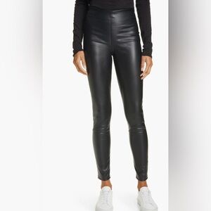 Rag & Bone Black Women’s Nina High Waist Pull On Faux Leather Skinny Pants